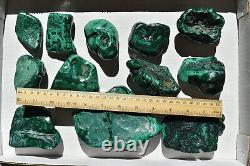WHOLESALE Poilshed Malachite from Congo 12 pieces 3 kg # 5295