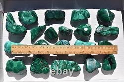 WHOLESALE Poilshed Malachite from Congo 20 pieces 2 kg # 5263