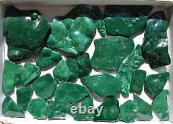 WHOLESALE Poilshed Malachite from Congo 28 pieces 2 kg # 5372