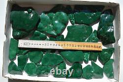 WHOLESALE Poilshed Malachite from Congo 28 pieces 2 kg # 5372