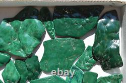 WHOLESALE Poilshed Malachite from Congo 28 pieces 2 kg # 5372