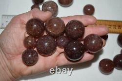 WHOLESALE Red Aventurine / Cherry Tanzberry Quartz Spheres Tanzania 1 kg # 5148