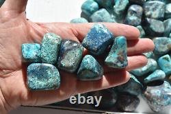 WHOLESALE Shattuckite / Chrysocolla Tumbled Stones from Congo 2 kg parcel # 5306