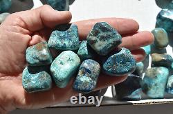 WHOLESALE Shattuckite / Chrysocolla Tumbled Stones from Congo 2 kg parcel # 5306