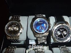 Watch Collection 10 watches and 20 Watch storage/display case Tourneau Fossil