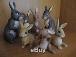 Watership Down Ceramic Figure Lot Vintage Rare Bunny Rabbit Animated Film 1982