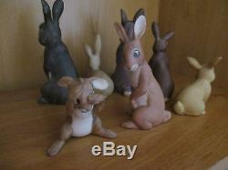 Watership Down Ceramic Figure Lot Vintage Rare Bunny Rabbit Animated Film 1982