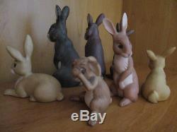 Watership Down Ceramic Figure Lot Vintage Rare Bunny Rabbit Animated Film 1982