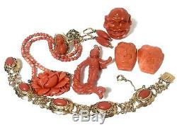 Whole sale antique genuine natural coral necklace coral jewelry collection