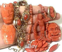 Whole sale antique genuine natural coral necklace coral jewelry collection