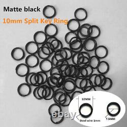 Wholesale 10mm Metal Split Key Ring Keychain Ring Matte black 10-50000pcs x