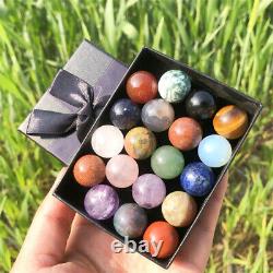 Wholesale 15mm Carved Mixed ball Mini Crystal Gemstone Sphere Crystal For Gift