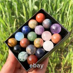 Wholesale 15mm Carved Mixed ball Mini Crystal Gemstone Sphere Crystal For Gift