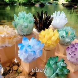 Wholesale 300G+ Raw Phantom Crystal Cluster Hole Specimen Decoration 5 Pcs Set