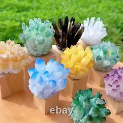 Wholesale 300G+ Raw Phantom Crystal Cluster Hole Specimen Decoration 5 Pcs Set