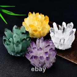 Wholesale 300G+ Raw Phantom Crystal Cluster Hole Specimen Decoration 5 Pcs Set