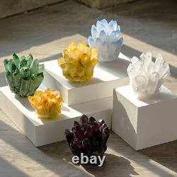 Wholesale 300G+ Raw Phantom Crystal Cluster Hole Specimen Decoration 5 Pcs Set