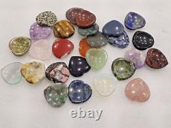Wholesale! 50pcs Mix Crystal Love Heart Worry Stone Palm Stone Rei Healing Gift