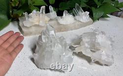 Wholesale 5pcs 1780g Natural Cluster White Clear Crystal Specimen Mineral