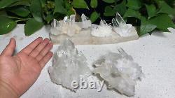 Wholesale 5pcs 1780g Natural Cluster White Clear Crystal Specimen Mineral