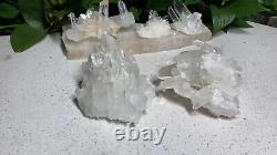 Wholesale 5pcs 1780g Natural Cluster White Clear Crystal Specimen Mineral