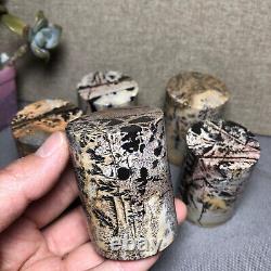 Wholesale 5pcs Natural Chinese Painting Stone Quartz Crystal cylinder home decor