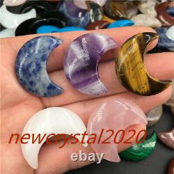 Wholesale! A lot of Natural Quartz Crystal moon carved Crystal pendant Healing