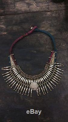 Wholesale Antique Vintage Old Tharu Tribal Alloy Silver Necklace 10 pcs Nepal