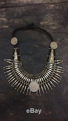 Wholesale Antique Vintage Old Tharu Tribal Alloy Silver Necklace 10 pcs Nepal