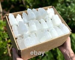 Wholesale Box of 100 Mini Selenite Towers, CRAZY CHEAP Selenite Iceberg Crystals