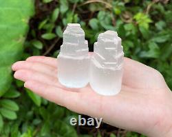 Wholesale Box of 100 Mini Selenite Towers, CRAZY CHEAP Selenite Iceberg Crystals