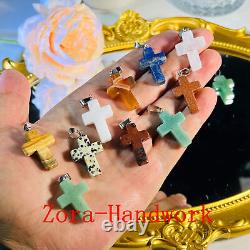 Wholesale CrystalMix Natural Mini Quartz Cross Pendant Heal Gems decorate Gift