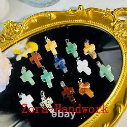 Wholesale CrystalMix Natural Mini Quartz Cross Pendant Heal Gems decorate Gift