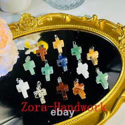 Wholesale CrystalMix Natural Mini Quartz Cross Pendant Heal Gems decorate Gift