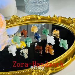 Wholesale CrystalMix Natural Mini Quartz Cross Pendant Heal Gems decorate Gift