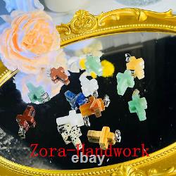 Wholesale CrystalMix Natural Mini Quartz Cross Pendant Heal Gems decorate Gift