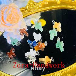 Wholesale CrystalMix Natural Mini Quartz Cross Pendant Heal Gems decorate Gift