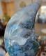 Wholesale Crystal Personal Collection Drusy Moss Agate Moon Luna Carving Huge