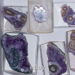 Wholesale Flat Polished AMETHYST Stalactite Slices 7Pieces @$20 Uruguay for sale