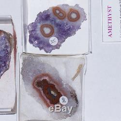 Wholesale Flat Polished AMETHYST Stalactite Slices 7Pieces @$20 Uruguay for sale