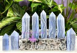 Wholesale Lot 1 Lb Natural Blue Lace Agate Obelisk Tower Point Crystal