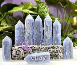 Wholesale Lot 1 Lb Natural Blue Lace Agate Obelisk Tower Point Crystal