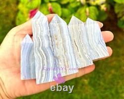 Wholesale Lot 1 Lb Natural Blue Lace Agate Obelisk Tower Point Crystal