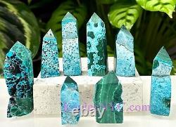 Wholesale Lot 1 Lb Natural Chrysocolla Malachite Obelisk Tower Point