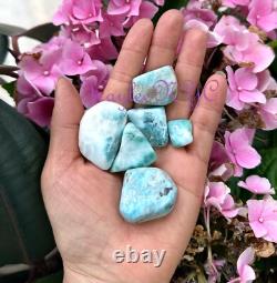 Wholesale Lot 1 Lb Natural Larimar Tumble Healing Energy Nice Quality