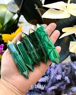 Wholesale Lot 1 Lb Natural Malachite Double Terminated Point Crystal