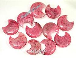 Wholesale Lot 1 Lb Natural Sakura Cherry Blossom Rhodonite Crystal Moon