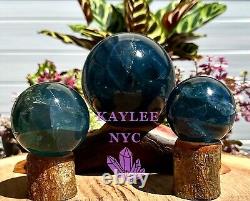Wholesale Lot 3-4 Pcs Natural Blue Fluorite Spheres Crystal Ball 3.9-4lbs