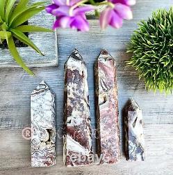 Wholesale Lot 3-4 Pcs Natural Red Crazy Lace Obelisk Tower Point Crystal Healing