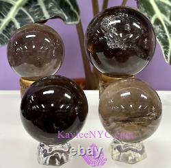 Wholesale Lot 3-4 pcs Natural Smoky Quartz Sphere Crystal Healing Energy